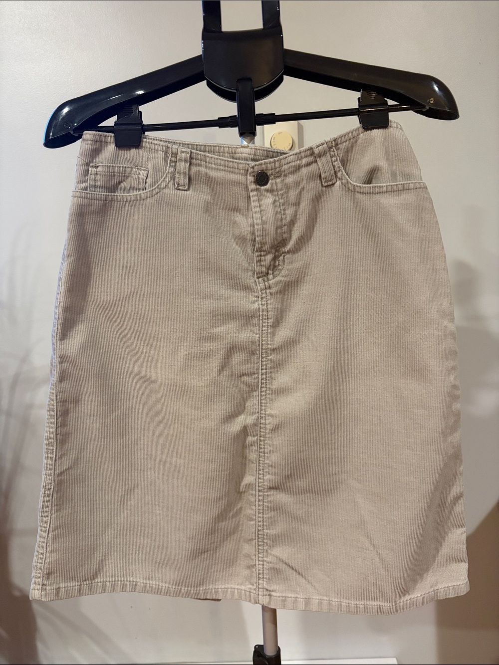 Abercrombie & Fitch Light Beige Corduroy Midi Skirt
